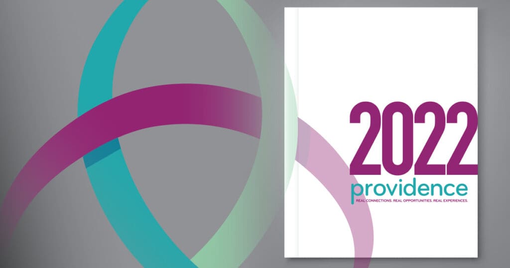 Providence 2022 Annual Report cover with overlapping circles.